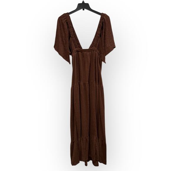 Free People La La Tiered Flutter Sleeve Maxi Dress Size XS - Picture 5 of 12